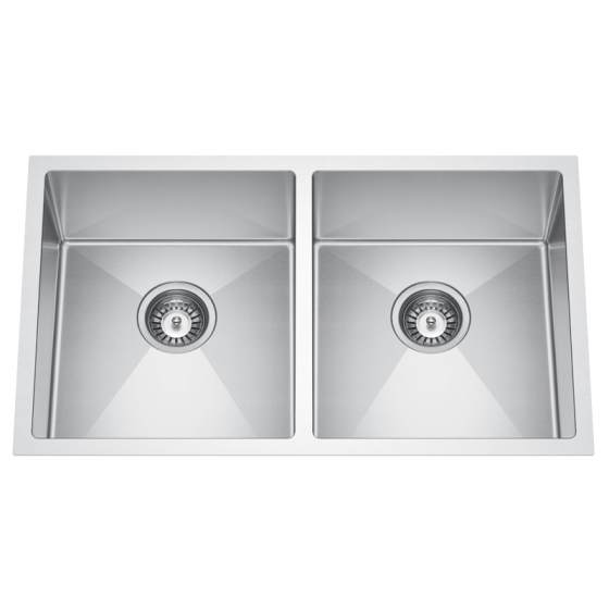 BC-7745 Stainless Steel Double Sink 775 x 450 x 230mm - Brushed Nickel