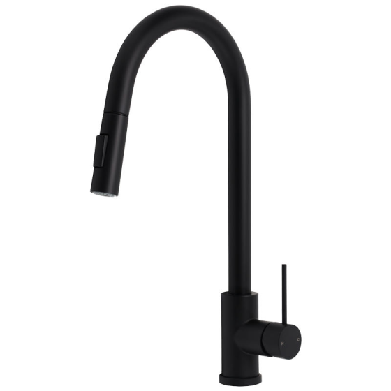 KRD519.BL matte black pull-down kitchen mixer tap
