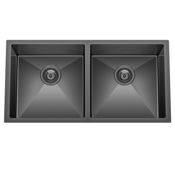 BC-8745 Stainless Steel Double Sink 875 x 450 x 230mm– Brushed Gunmetal Black   ( Grid inculd)