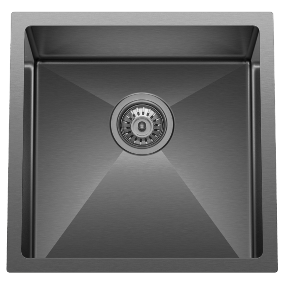 BC-GM5545 Stainless Steel Single Sink 550mm x 450mm x 230mm – Brushed Gunmetal Black ( Grid inculd)