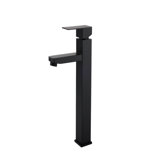 BC 2008 matte black square tall basin mixer tap