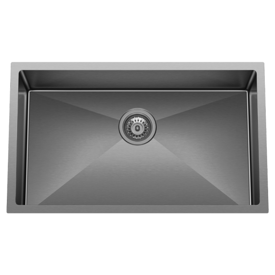 BC-7045 Stainless Steel Single Sink 700 x 450 x 230mm– Brushed Gunmetal Black ( Grid inculd)