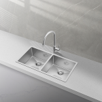 BC-D8745  Stainless Steel  Double Sink 875 x 450 x 230mm- Brushed Nickel