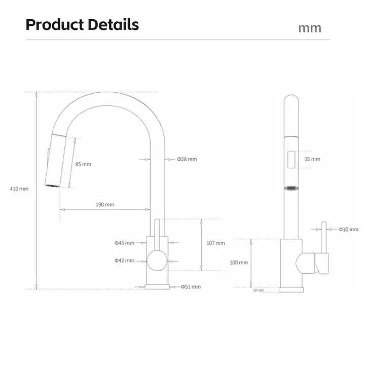 KRD519.BS  Pull-out Kitchen Mixer -stainless steel